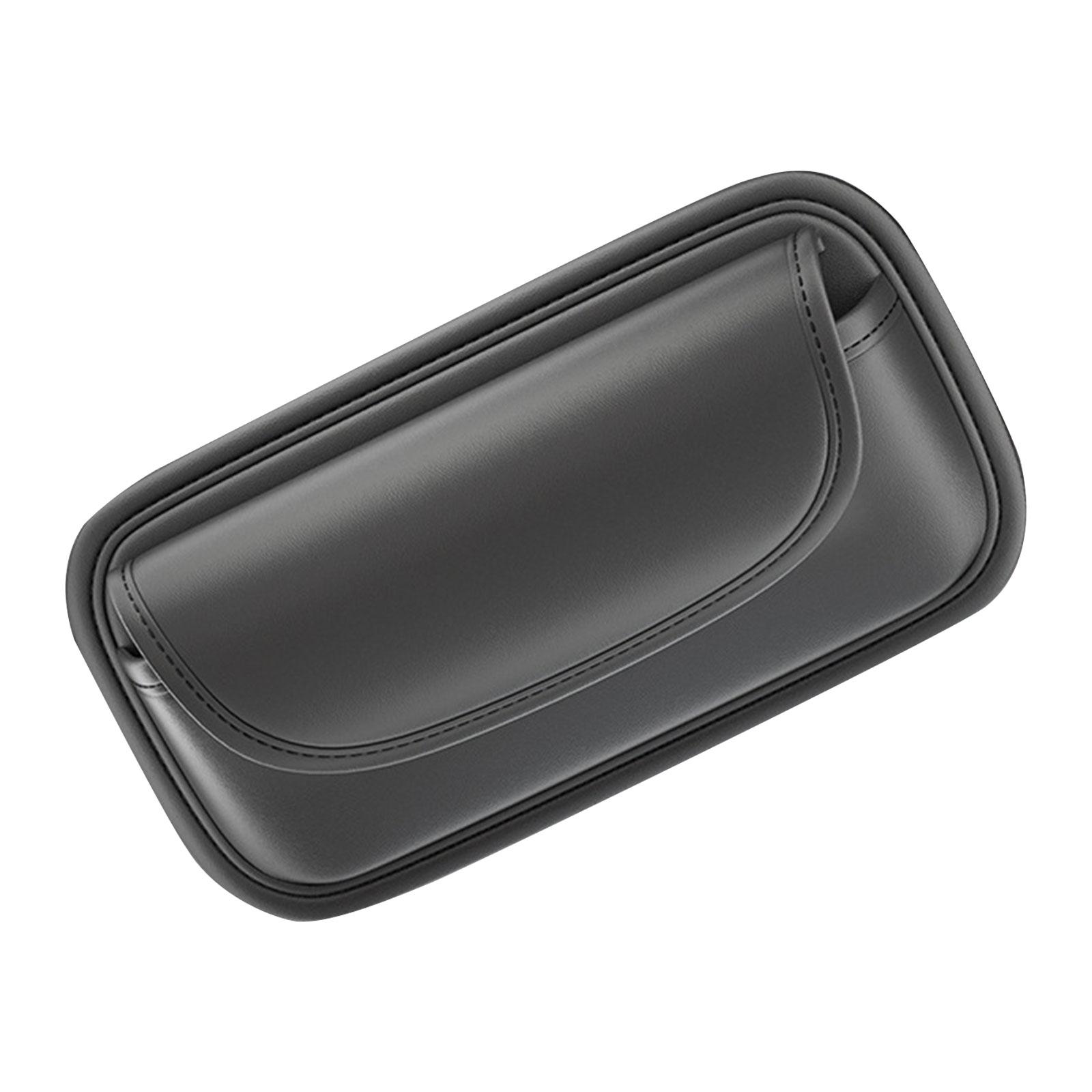 

Автомобильный солнцезащитный козырек для очков, держатель для солнцезащитных очков из искусственной кожи премиум-класса, устойчивый к царапинам, универсальный защитный футляр для автомобильных очков чёрный