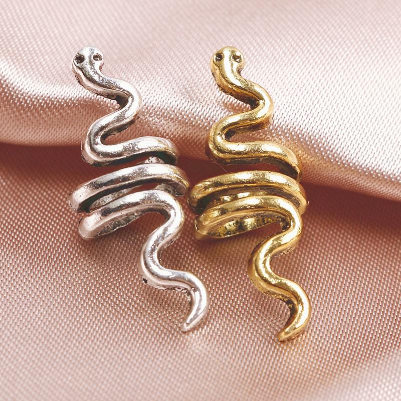 10pcs Alloy Snake Dreadlock Decor Hair Ring Hair Accessories Hair Braid Rings Clips Dread Locks Hair Braiding Metal Decoration