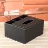 Artificial Leather Multi-functional Tissue Box Anti-moisture 4 Grid Tissue Storage Box Rectangular Tissue Paper Dispenser