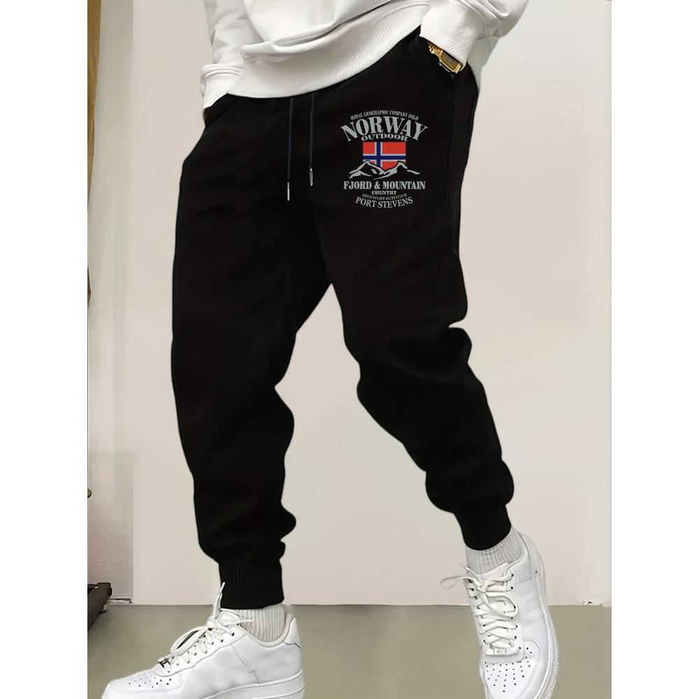 Norway Fjords And Mountains Print Male Sweatpant Trendy Multicolor Pants Casual Fleece Pant Sports Britches S