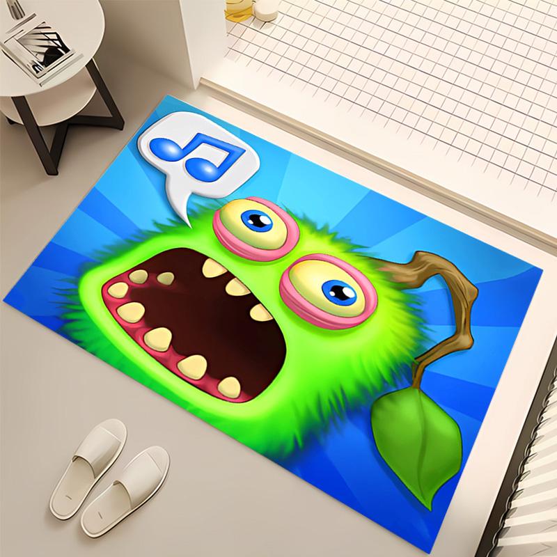 1pc My Singing Monsters Print Area Rug - Soft, Washable Non-Slip Indoor Mat, Living Room, Home Office Decorative Rug,Office Decorative