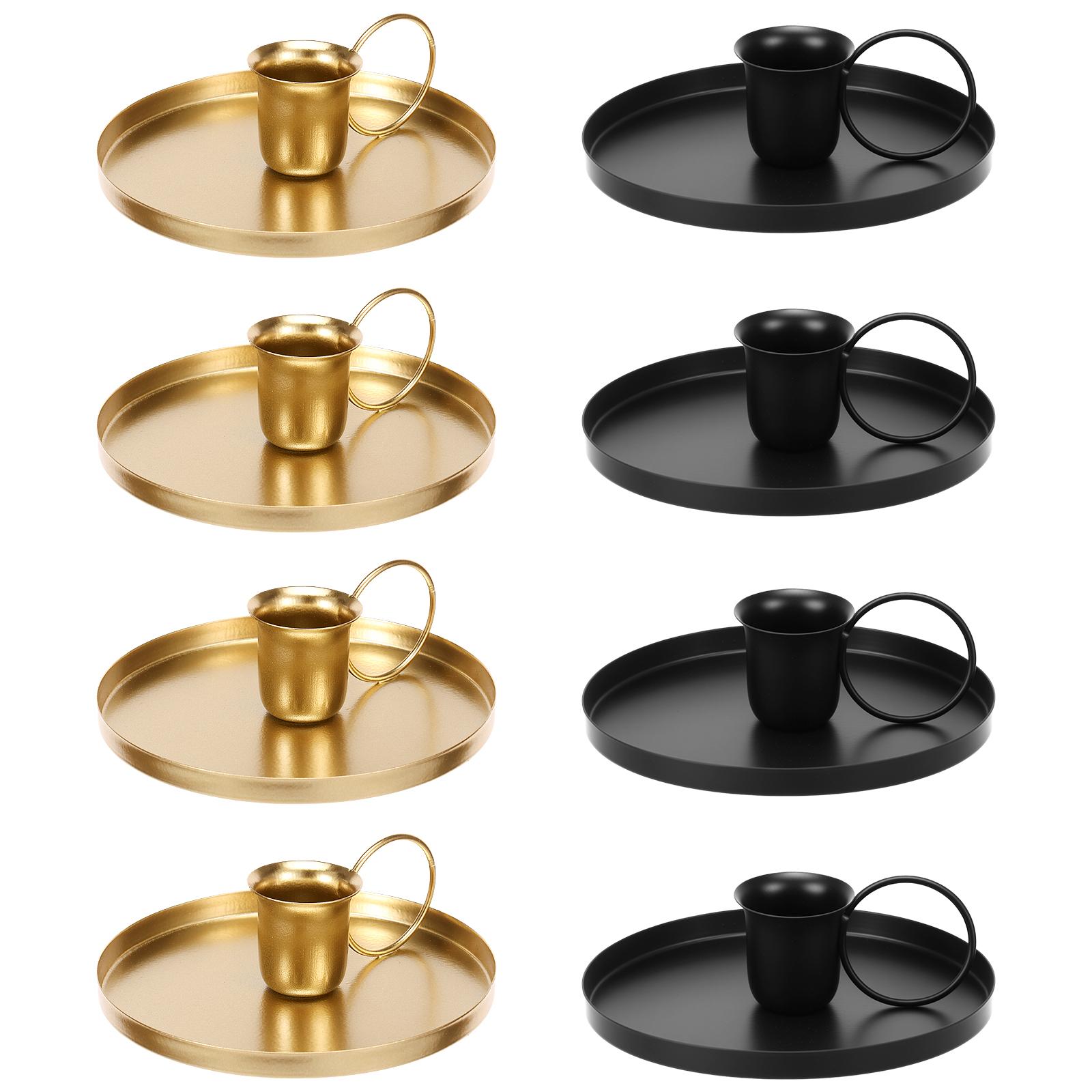 

8Pcs Iron Candlestick Holder Fade Resistant Taper Candle Holder Stable Support Candle Stand Fashionable for Home Bedroom Decor