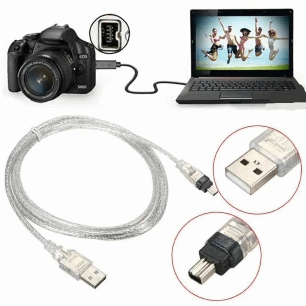 Male Connector 1394 Firewire Cable USB 6P To 4Pin ILink Adapter Cord HDV Camera