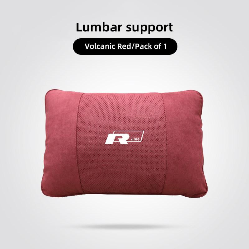 Car Suede Headrest Seat Neck Pillow Head Support For VW Tiguan Arteon Taigo Caddy CC e-up Golf Polo Passat Jetta Amarok Hub Cap