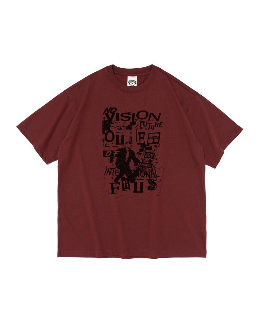 OTHERFITS No-Vision Short Sleeve T-Shirt (Wine)