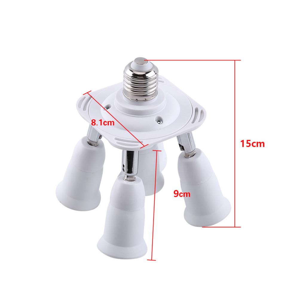 5 in 1   E27 To E27 Base Light Lamp Bulb Adapter Holder Socket Splitter New #3