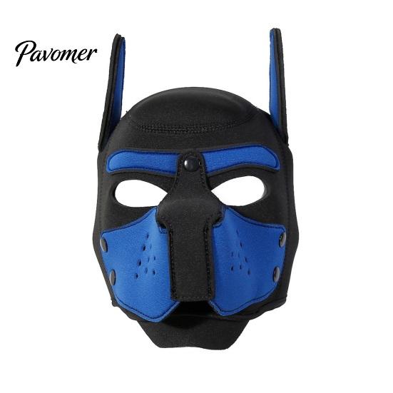 Soft Elastic Cosplay Mask Full Head Dog for Adult Role Play, Neoprene Animal Breathable Pet Party with Removable Mouth And Foldable Ears, Puppy