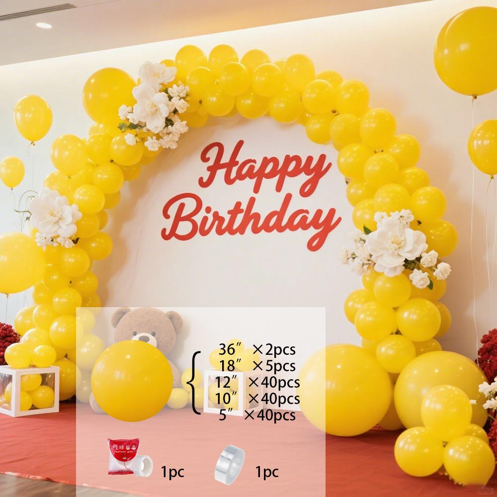 

129pcs Red Yellow White Latex Balloon Arch Set for Birthdays Wedding Gender Reveal Bachelorette Party Family Reunion DIY Ballon 1set