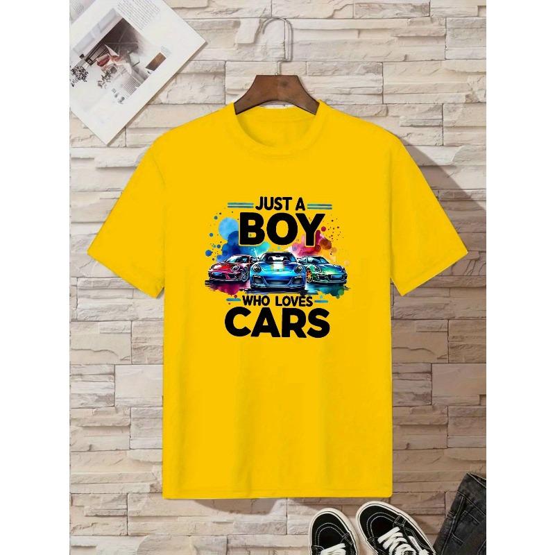 European sizes Boys' Casual T-Shirt with Graphic Design - Short Sleeve, Crew Neck, Medium Stretch, Spring/Summer Fashion Top for Youngsters,