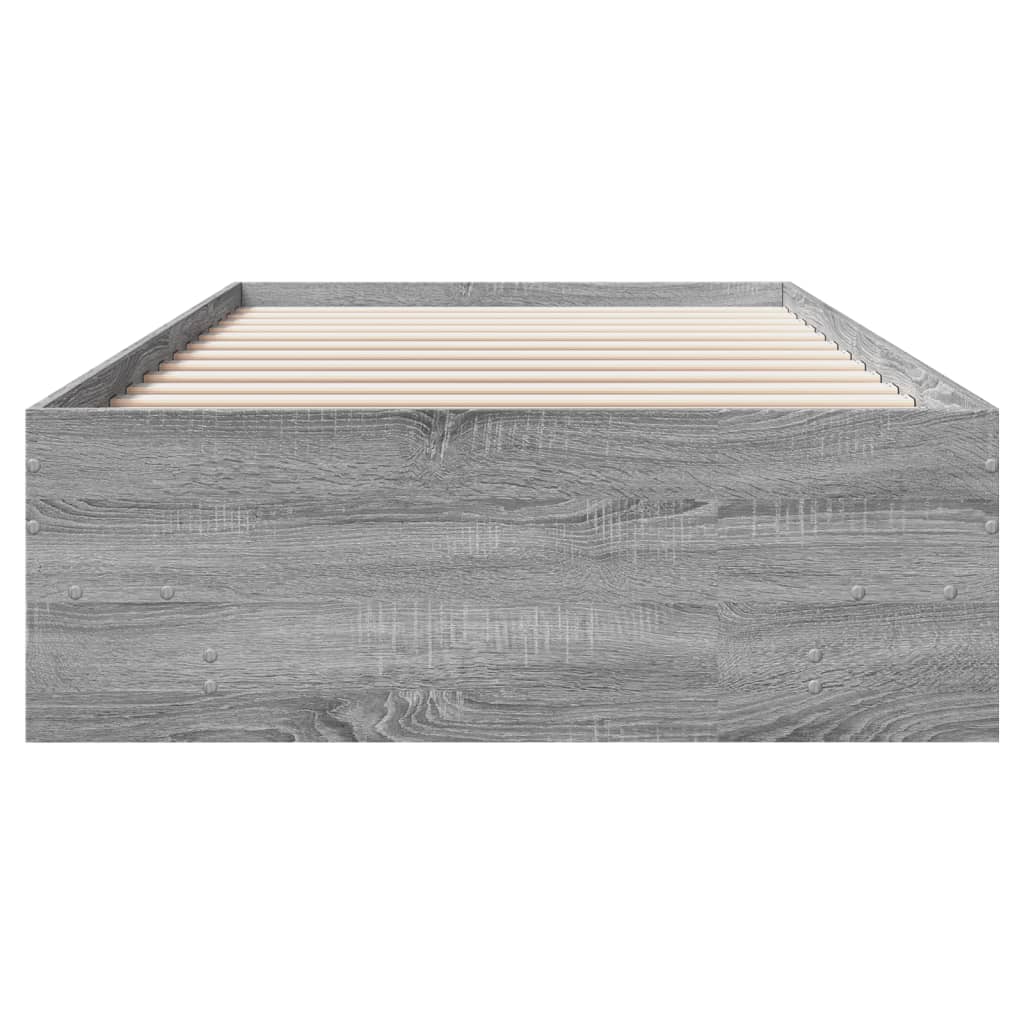 Bed Frame Grey Sonoma 75 x 190 cm Particleboard