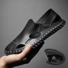Summer Big Size 38-48 Men's Sandals Fashion Handmade Leather Casual Male Shoes High Quality Outdoor Breathable Beach Slippers
