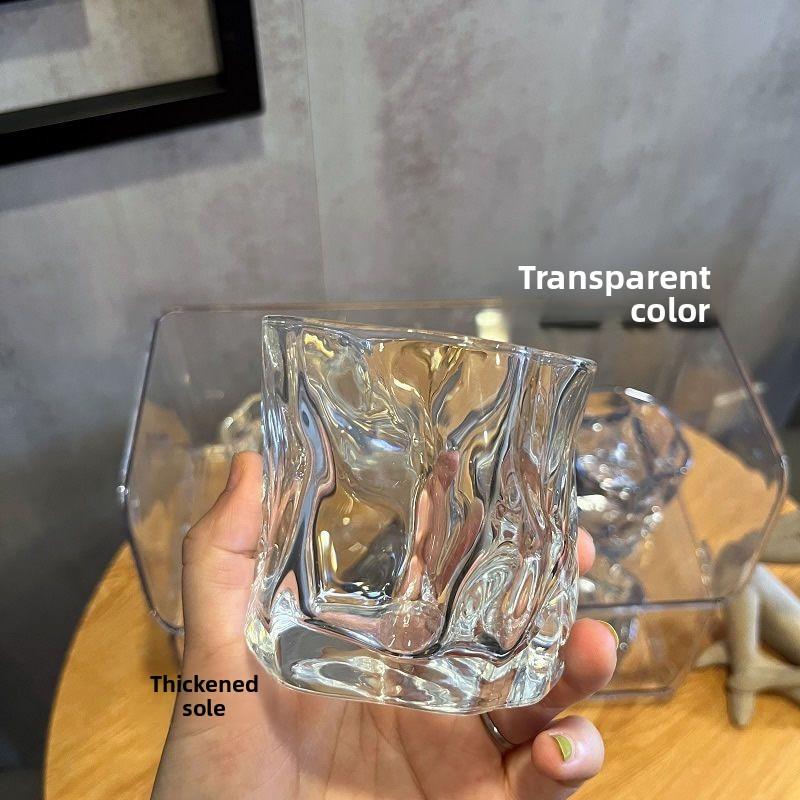 Twisted Design Glass Cup High Value Whiskey Glass Water Tumbler for Home Bar 201-300ml