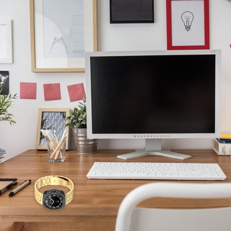 Replacement Watch Strap for Watch Ultra 47mm Smartwatch Stainless Steel Watchband Sweat Proof Watch Band