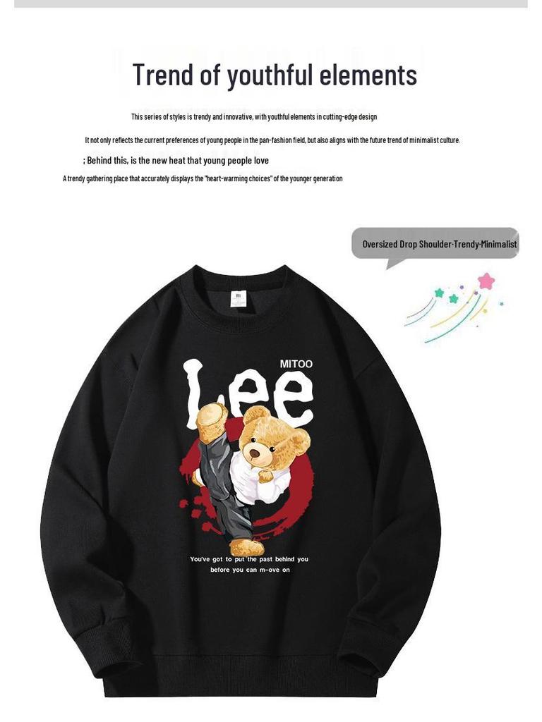 2025 Lee & Mitoo Unisex American Streetwear Fleece Long Sleeve Top