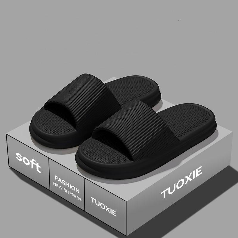 Women Summer Concise EVA Slippers Men Soft Home Slides Couples Bathroom Non-slip Sandals Adults Comfortable Outdoor Beach Shoes