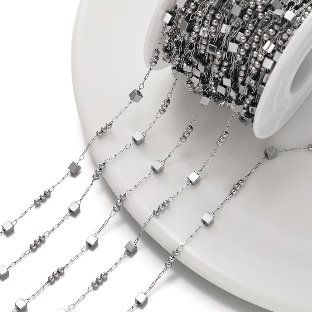 

1Meter/Pack Stainless Steel Cube Chains For DIY Jewelry Findings Making Materials Handmade Supplies