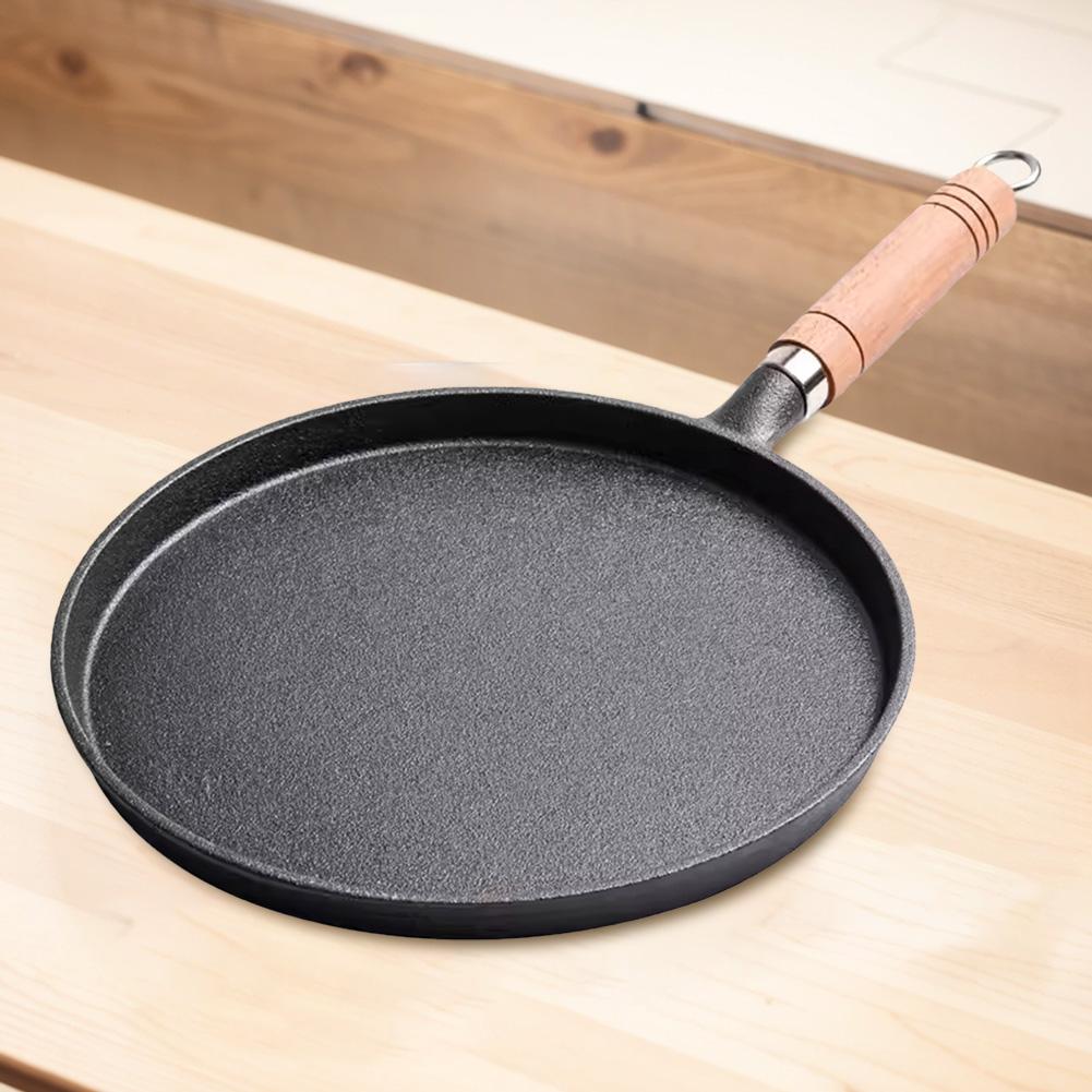 Uncoated Cast Iron Frying Pan Versatile Cookware for Breakfast Steak Eggs Pancakes and More with Comfortable Handle