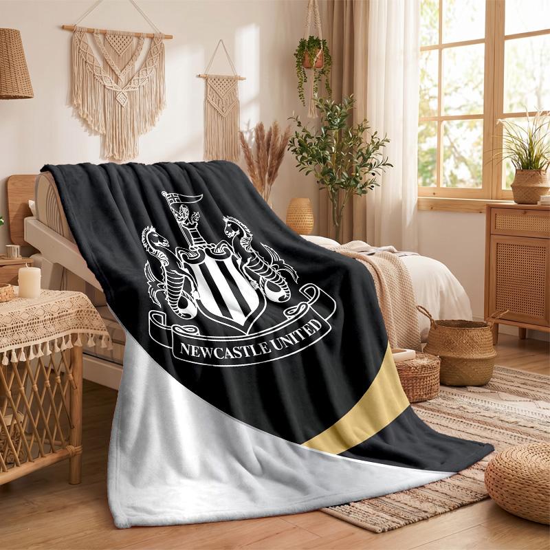 Couverture en Flanelle Imprimée Football Newcastle United Douce Chaude Jeté de Canapé Lit Pour Maison Bureau Chambre