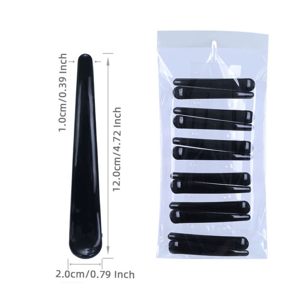 12pcs Professional Hairdressing Salon Hairpins Black Plastic Single Prong Hair Clip Hair Care Styling Tools