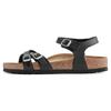 Top Grain Cow Leather Beach Sandals Women's Black Narrow 1021487