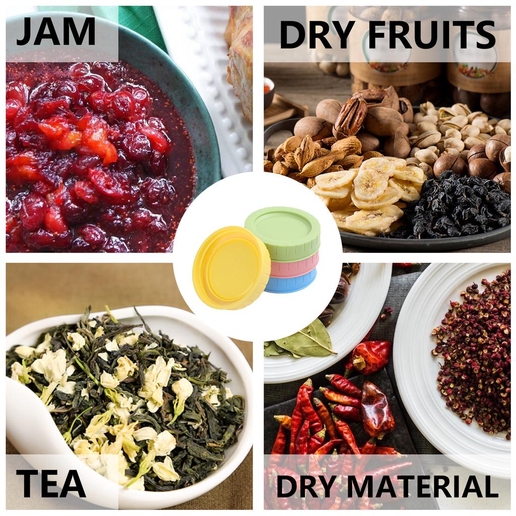 60Pcs Plastic 70mm Mason Jar Lid Good Sealing Canning Cover Heat Resistant Reusable Jar Lid Easy to Open for Mason Canning