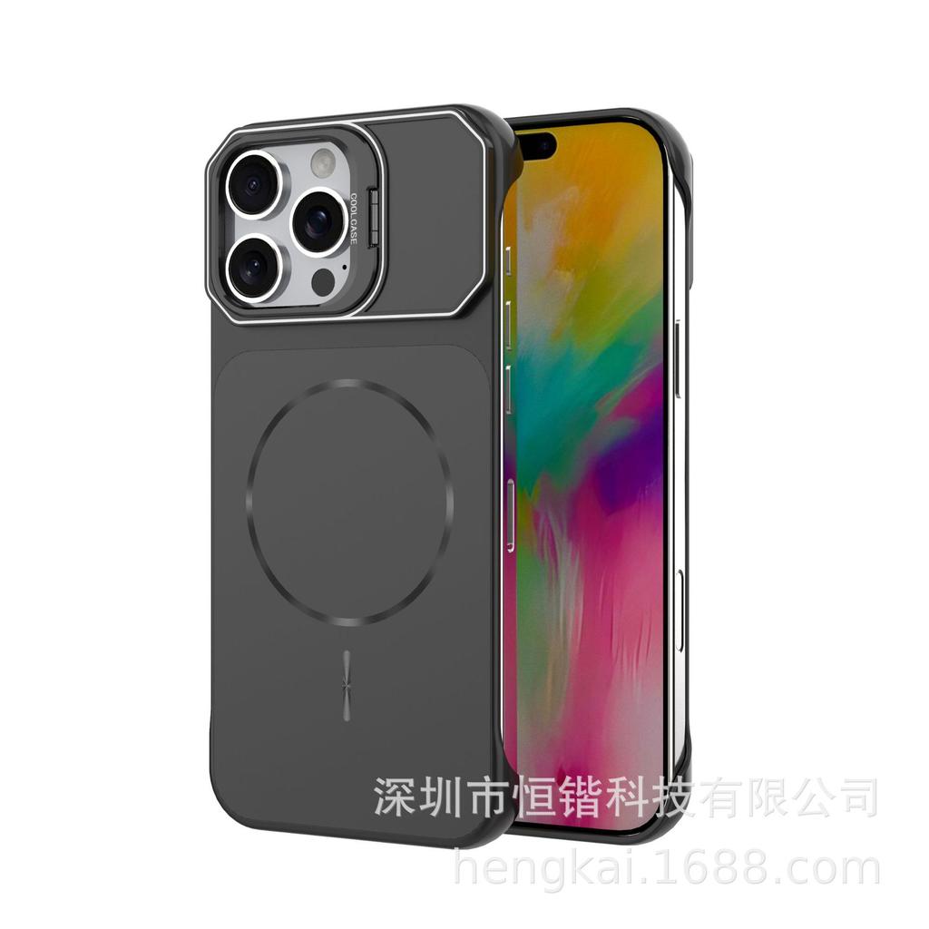 Applicable To Apple iPhone11promax Half Pack Magnetic Suction Bracket Mobile Phone Case Apple 11 Magnetic Mobile Phone Case