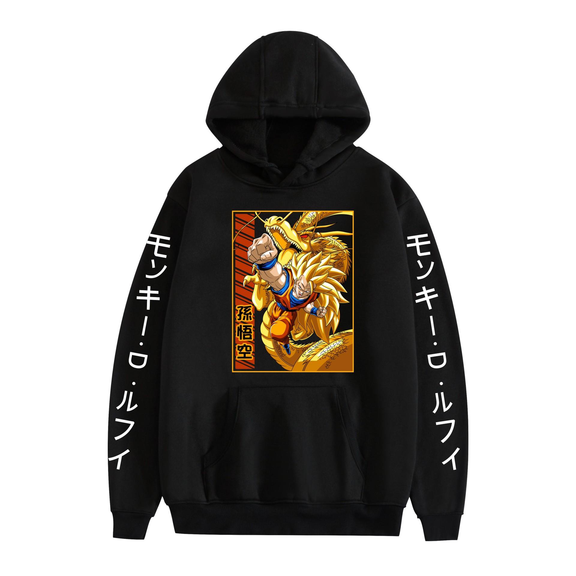 

Dragon Ball Anime Printed Sweatshirts Casual High Street Oversized Pullovers Man Women Long Sleeve Sweatshirt XS чёрный