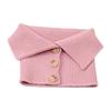 Yousheng Fake Collar Scarf Soft Velvet Thickened Winter Scarf Windproof Solid Color Buttons Closure Knitting Collar Decorative Scarf