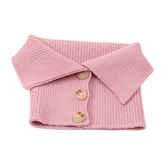 Yousheng Fake Collar Scarf Soft Velvet Thickened Winter Scarf Windproof Solid Color Buttons Closure Knitting Collar Decorative Scarf