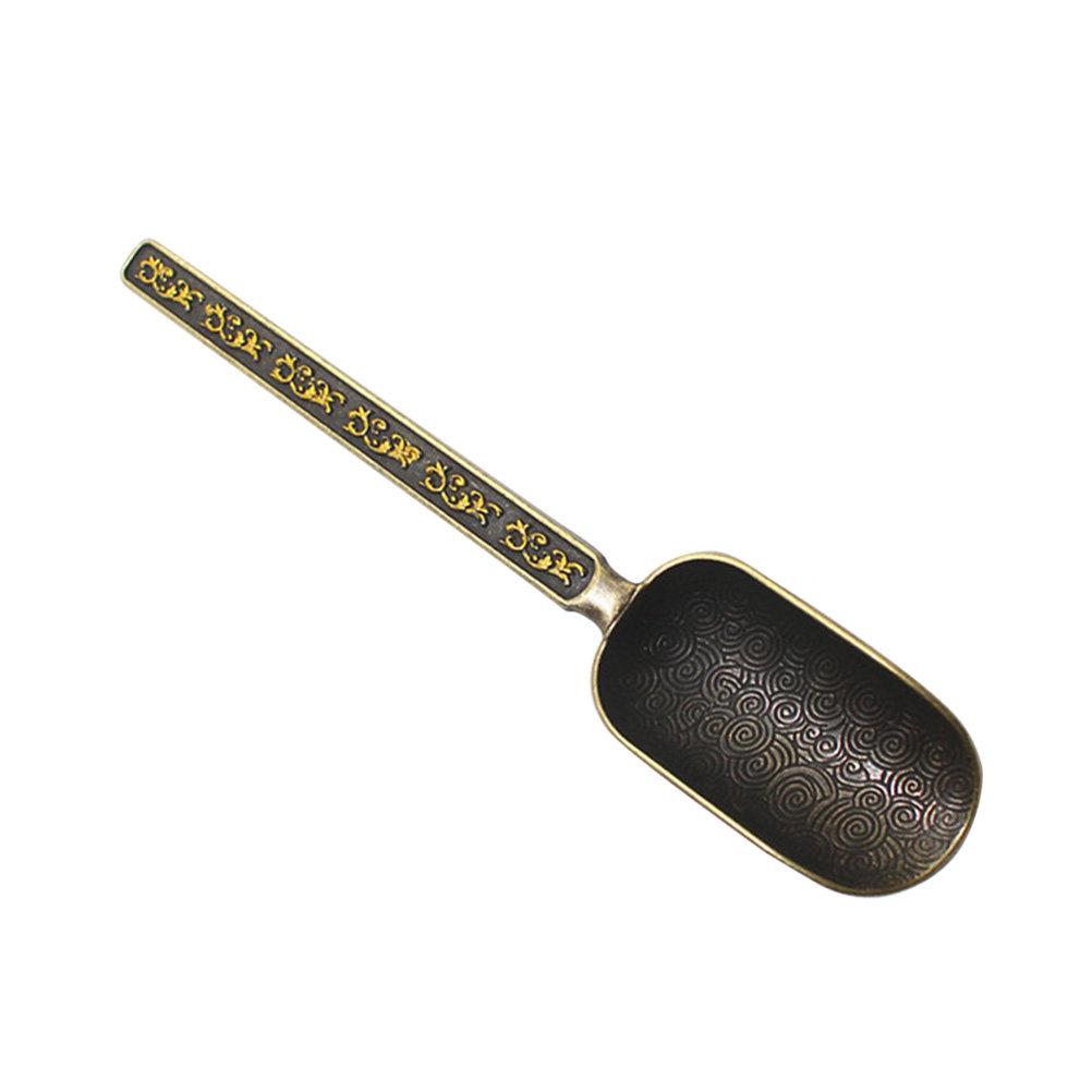 Well Balanced Copper Zinc Tea Scoop Vintage Royal Aesthetic for Tea Ceremony Loose Leaf Scooping Coffee Beans Measuring Spoon