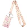 Cute Bow Pattern Lanyard with Clear ID Badge Holder Detachable Durable Strap for Outdoor Activity Pass Office Work Use