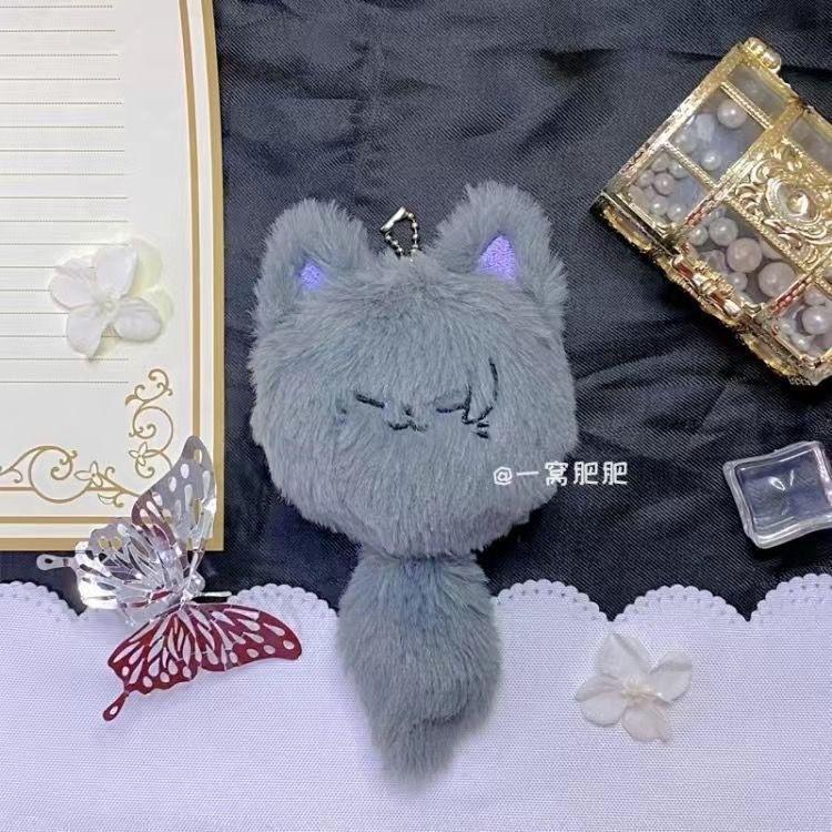 Anime JK Gojo Satoru Plush Keychain Cosplay White Cat Cosplay Gojo Pendants Backpack Key Ring Halloween Party Decoration