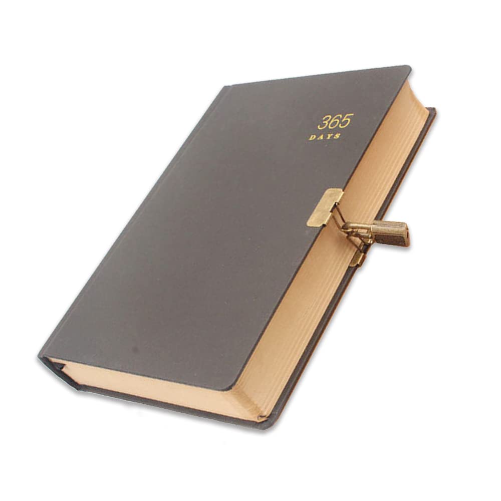 Nicheez Lockable 365-Day Diary, Antique Style (Black)
