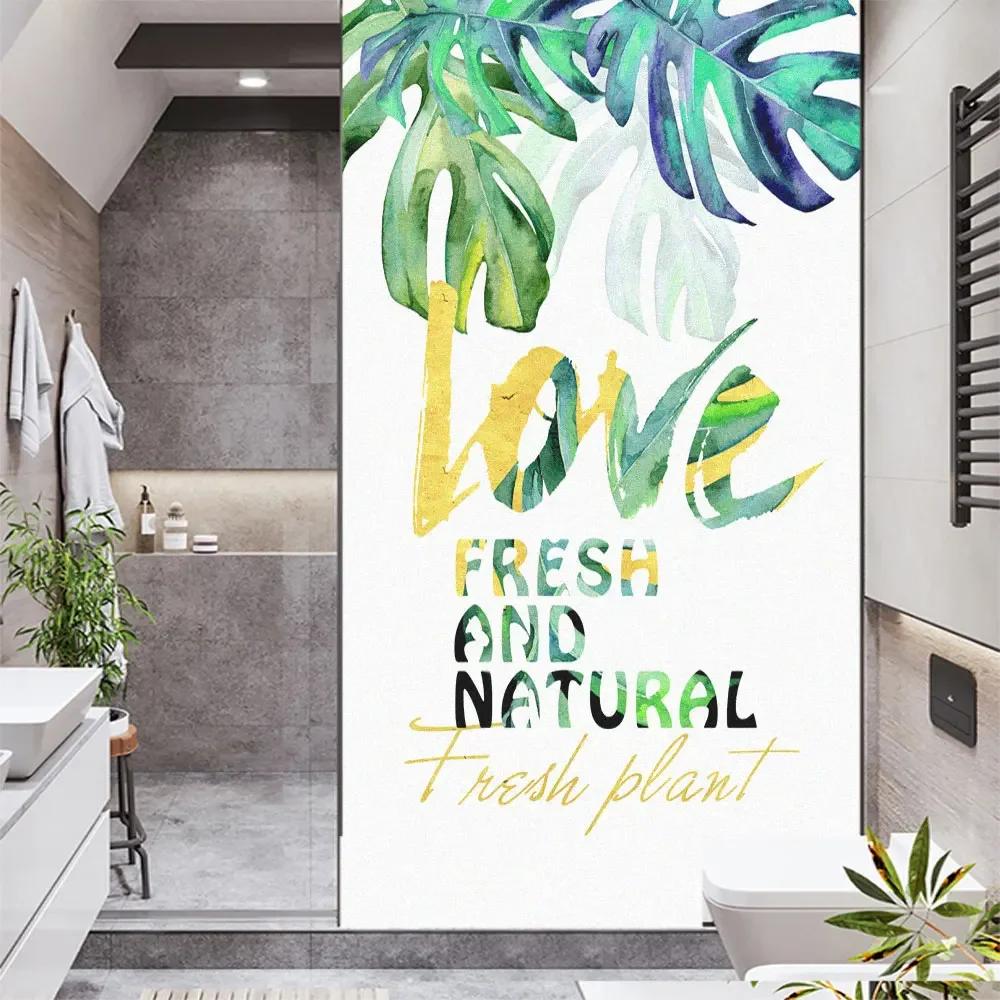 

Window Film Privacy Glass Sticker UV Blocking Heat Control Green Plants Window Coverings Window Tint for Homedecor (as the picture,40x60cm)