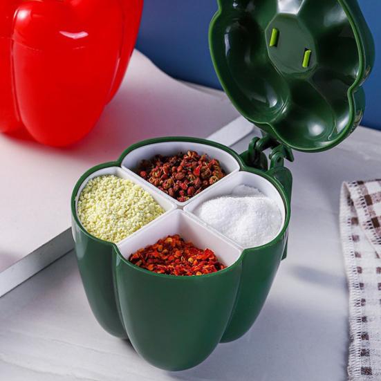 Kreatives Gewürzglas Gewürzregal Organizer Unterteilte Gewürzbox Salz Pfeffer Chilisauce Zucker Küchenhelfer für Zuhause Restaurant