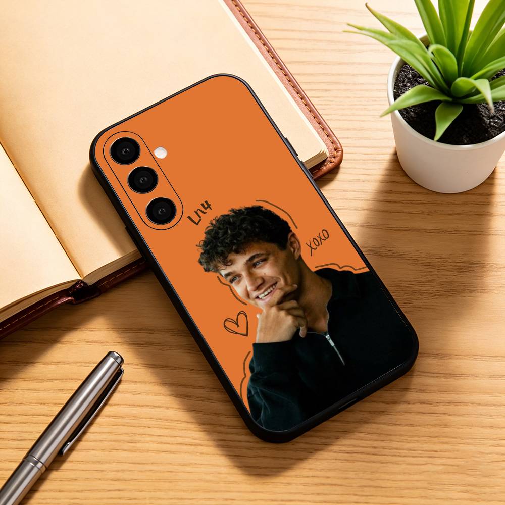 Landos N-Norris 04 Phone Case Black Silicone Soft For Samsung Galaxy A73,A72,A71,A70,A53,A52,A51