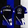Yamaha Racing Herren Business-Kragen Poloshirt Kurzarm Retro Motorrad Team Uniform Halbe Kette Schnelltrocknend Radtrikot