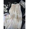 Retro Style Fashionable Pleated Drooping Slimming High Waist A- Line Skirt High-Grade Glossy Pearlescent Chiffon Pleated Skirt
