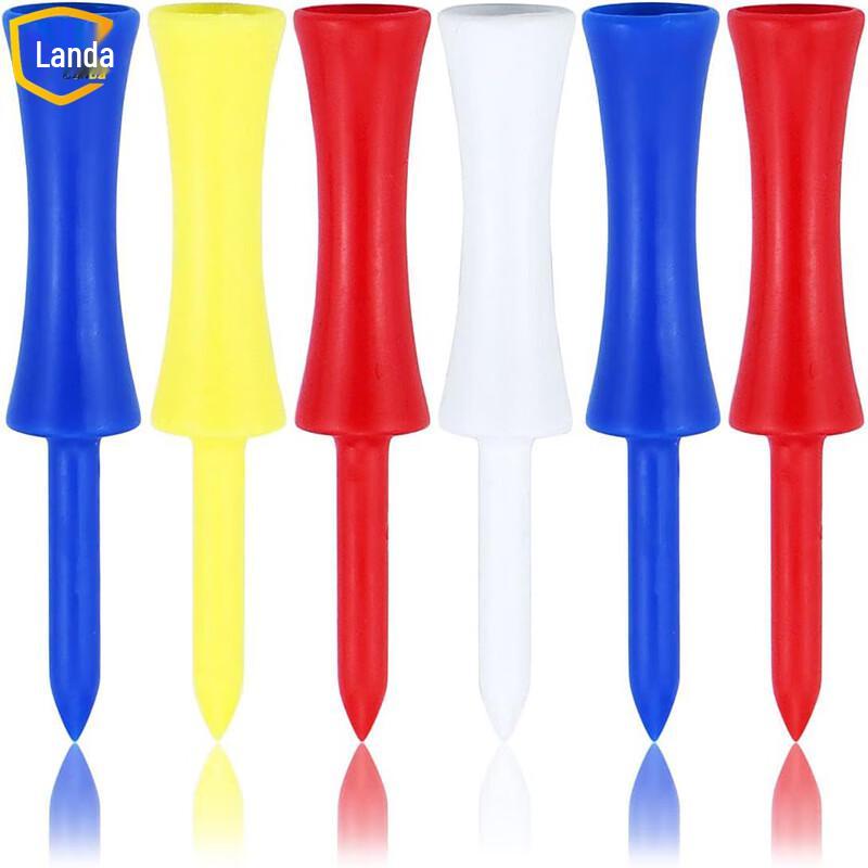 Landa 68mm Plastic Golf Tees - Mixed Colors (100-Pack)