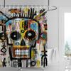 Bold Pop Art Shower Curtain - Sunglasses Lady with Colorful Splatter, Waterproof with Grommets, Modern Bathroom Decor