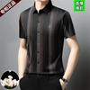 Ice Silk High-end Non-iron Short-sleeved Shirt for Men's Business Casual Breathable Thin Fashion Striped Shirt