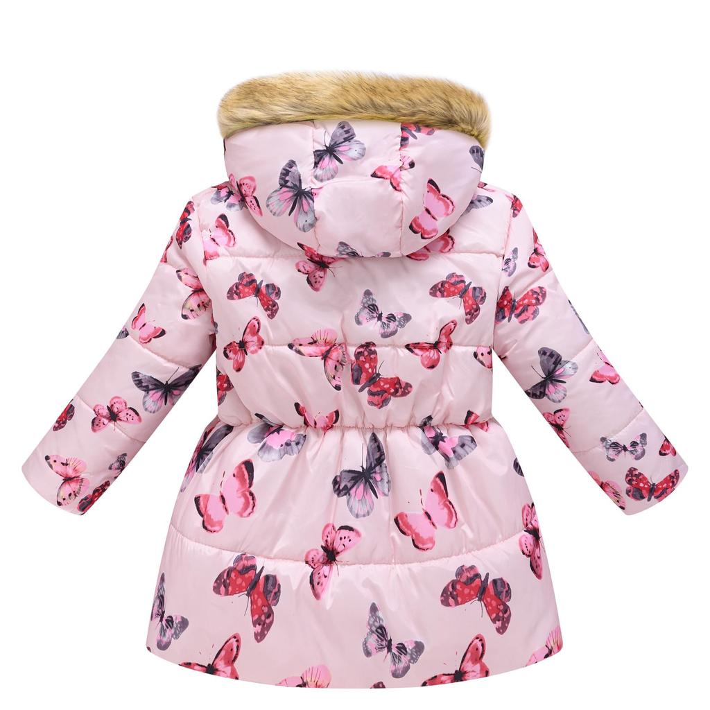 Winter Long Cotton Jacket for Coats Girl Clothes Children's Clothing Thicken Outerwear Parka Kids 3-10 Years Old Girls