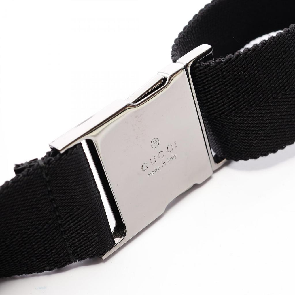 Used GUCCI GG Canvas Waist Bag Body Bag 28566 Canvas Leather Black Used Unisex