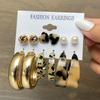 IF ME Korean Butterfly Pearl Stud Earrings Fashion Leopard Hoop Earring Women Jewelry Accessories