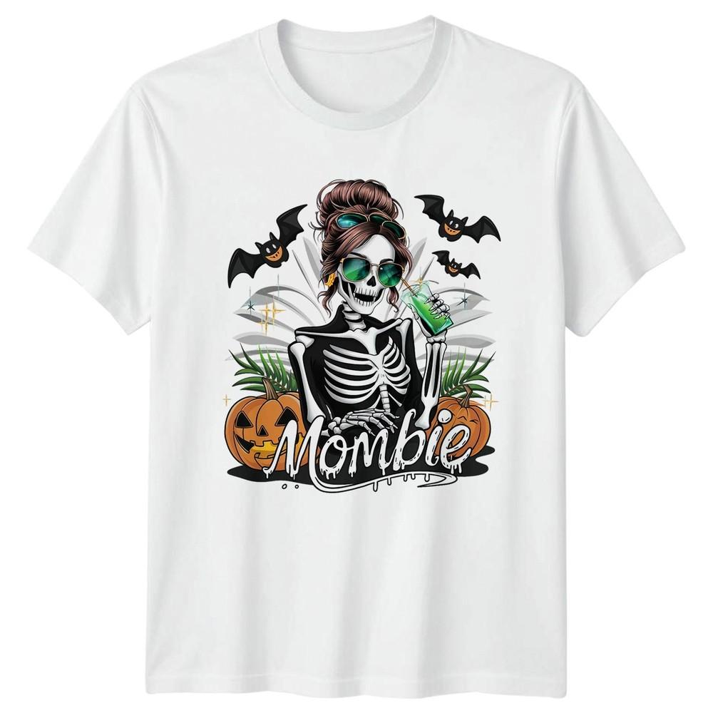 Mombie Halloween Skeleton Mom Graphic Tee Unisex T Shirt Holidays Events S