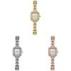 Classic Square Ladies Quartz Watch With Alloy Band For Casual Wear