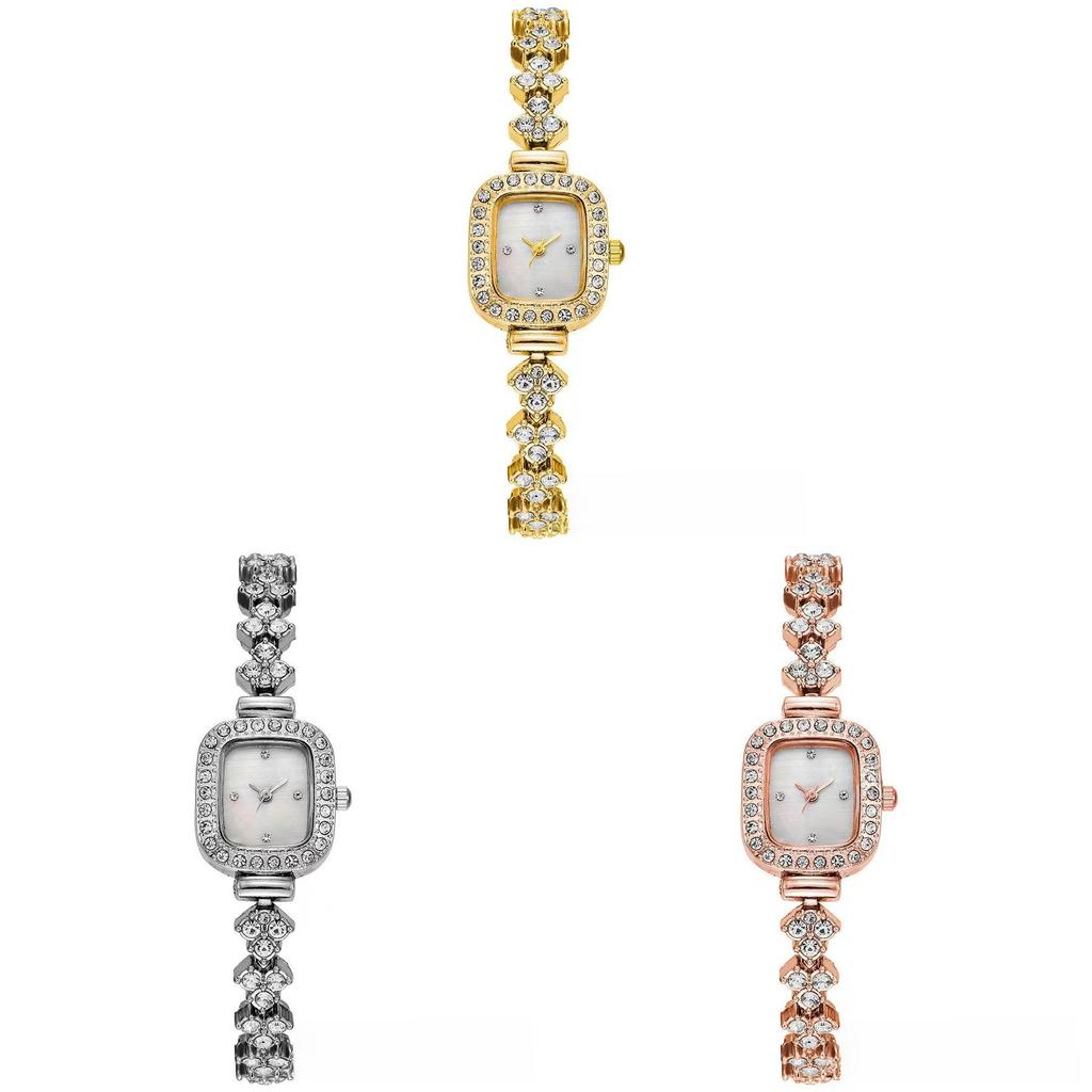 Classic Square Ladies Quartz Watch With Alloy Band For Casual Wear