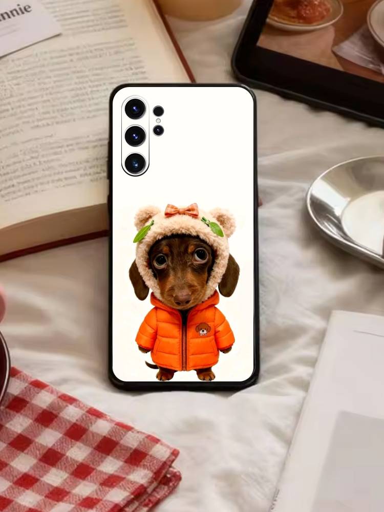 Goofy C-Dogs Big eyes Phone Case For Samsung S26,S25,S24,S23,S22,S21,S20,Ultra,Plus,FE Black Soft Cover