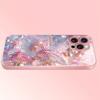 Luxury Butterfly Pearl Pattern Pink Metallic Paint Glass Phone Case For iPhone 11 12 13 14 15 16 17 Pro Max Plus 16E 17Air Cover