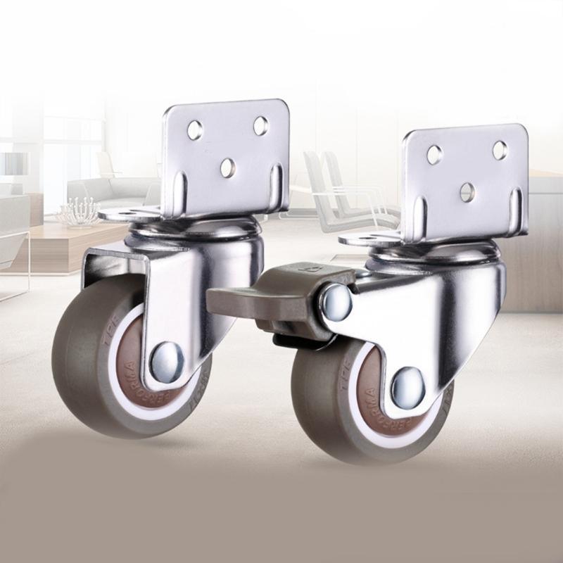 4 Stk. Möbelrollen Weichgummirolle Leise Rolle für Wagen Babybett Haushaltsmöbel